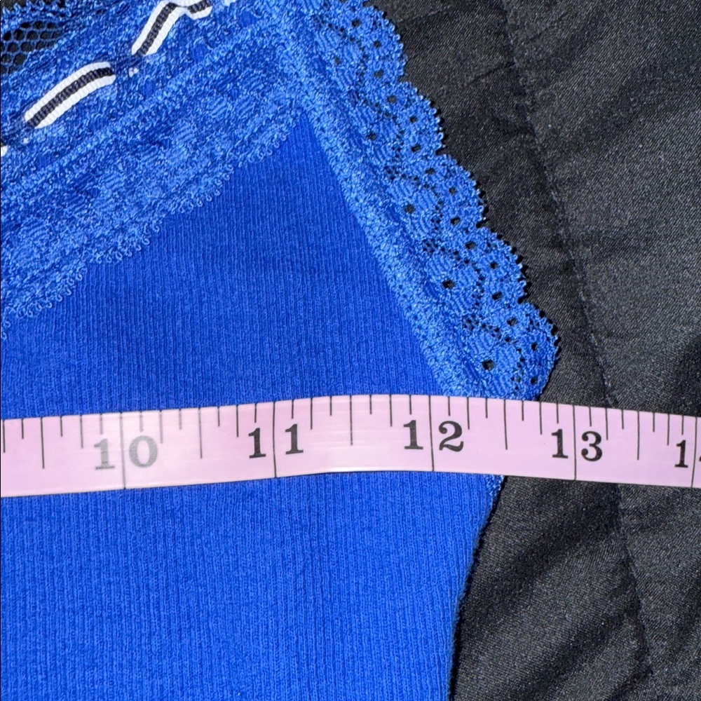 π€HOLLISTER RARE Y2K ROYAL BLUE LACE RIBBON TANK TOP SIZE Mπ€ - Picture 6 of 10